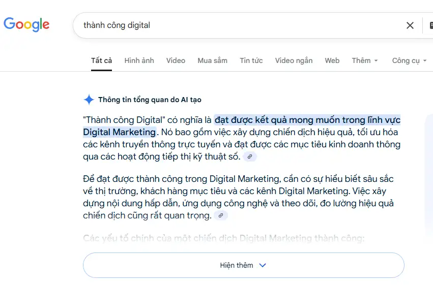 Chế độ google AI overview